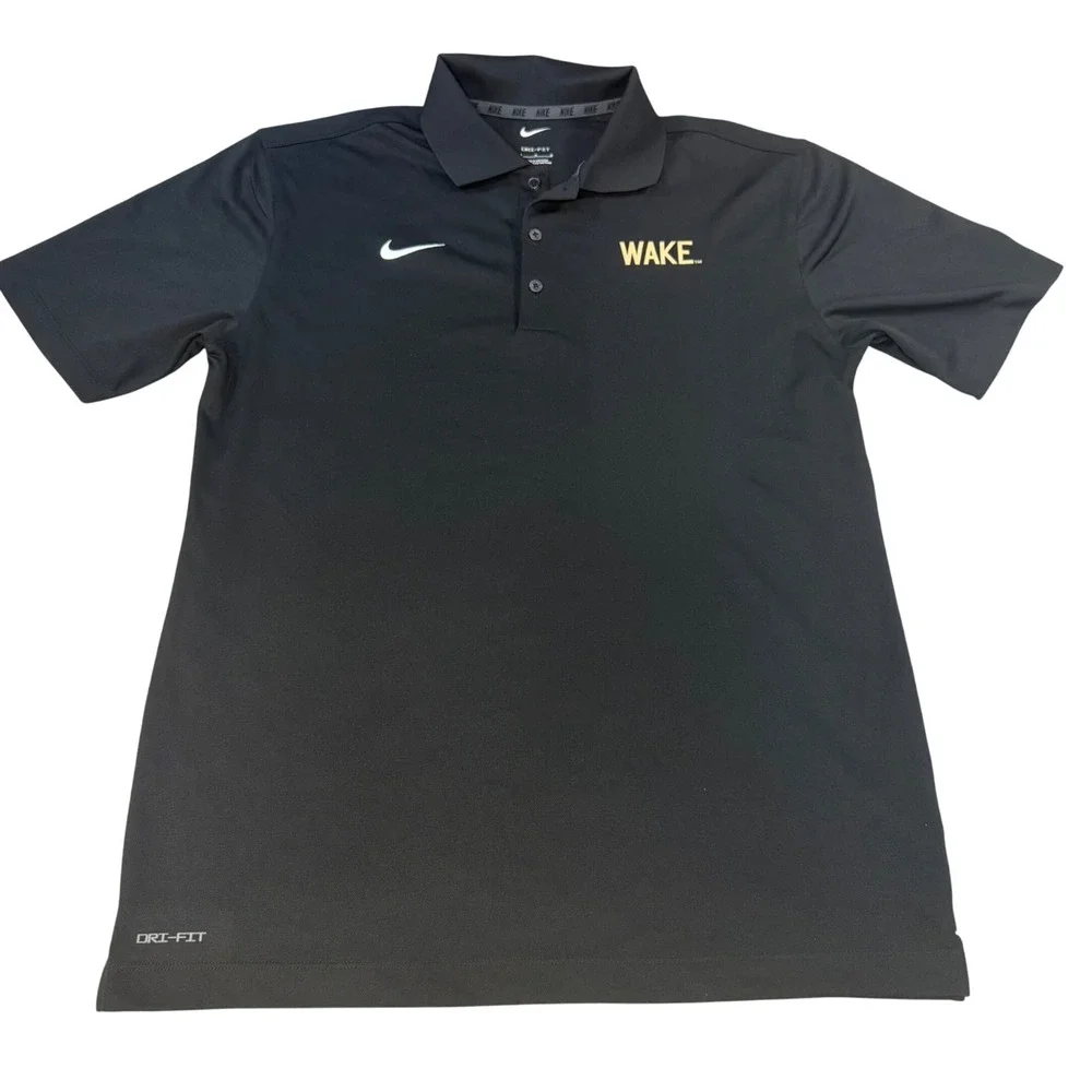 Nike Wake Forest Demon Deacons Dri-FIT Varsity Polo Black Mens Medium M51300
